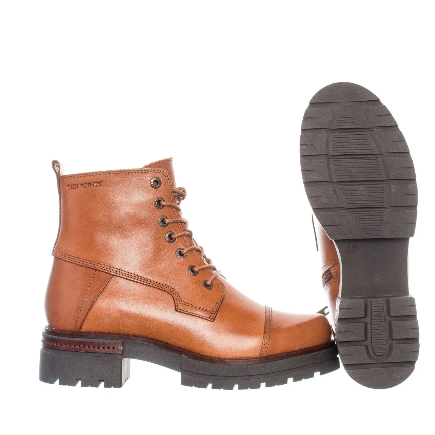 Alice Laced boots — Cognac