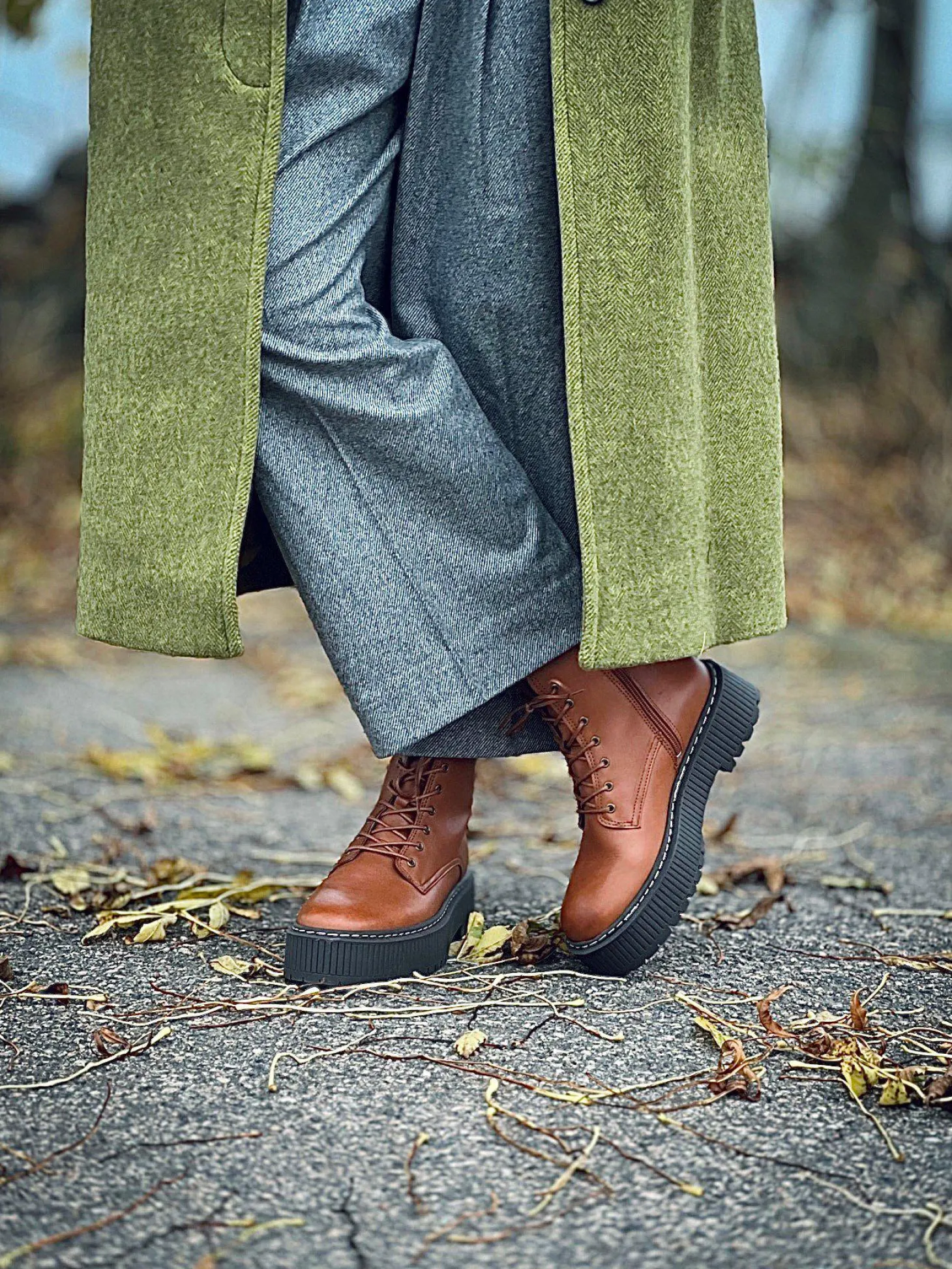 Alina Laced boots — Cognac