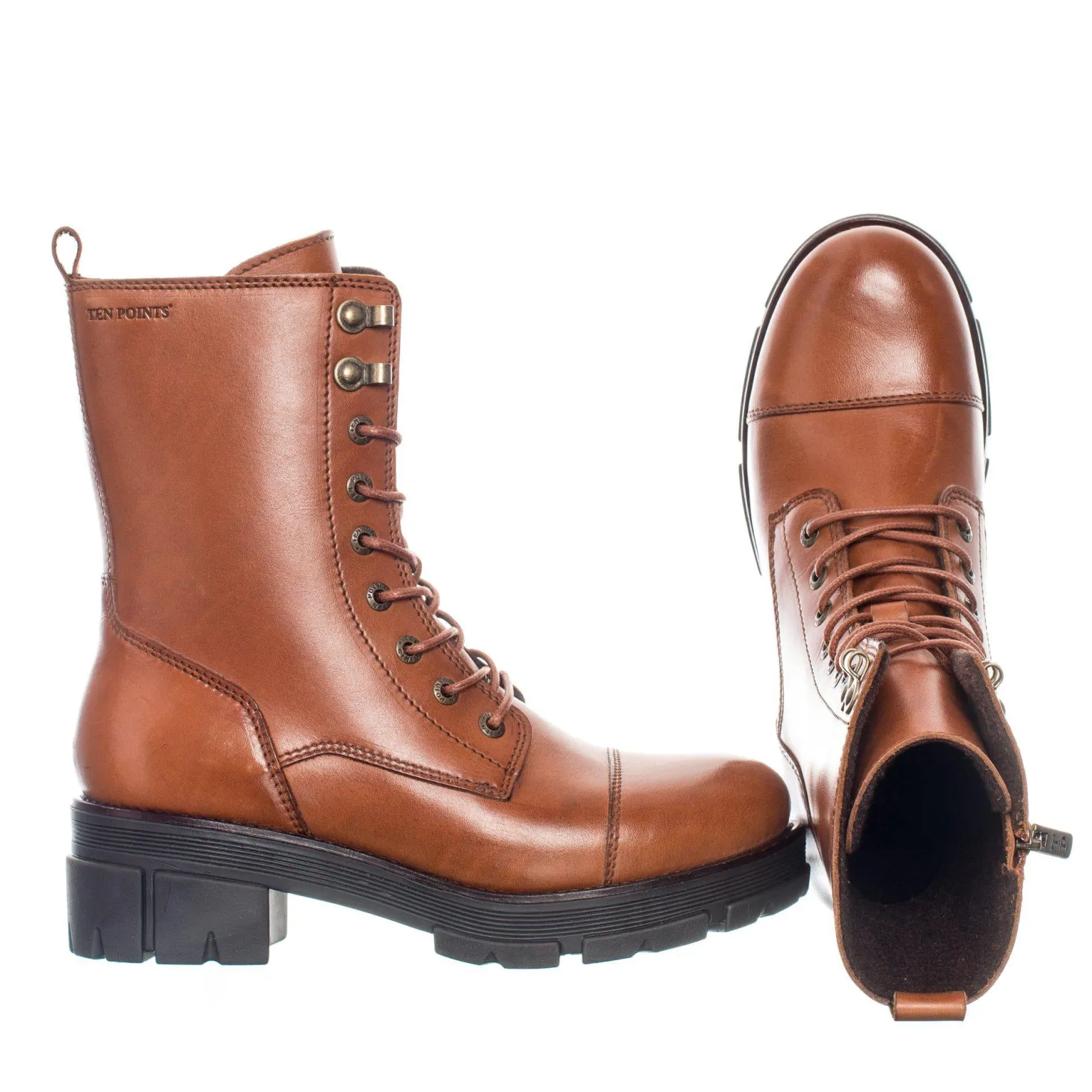 Cecilia Laced boots — Cognac