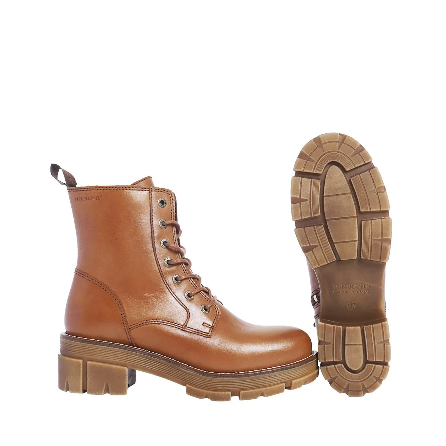 Cecilia Laced boots — Cognac
