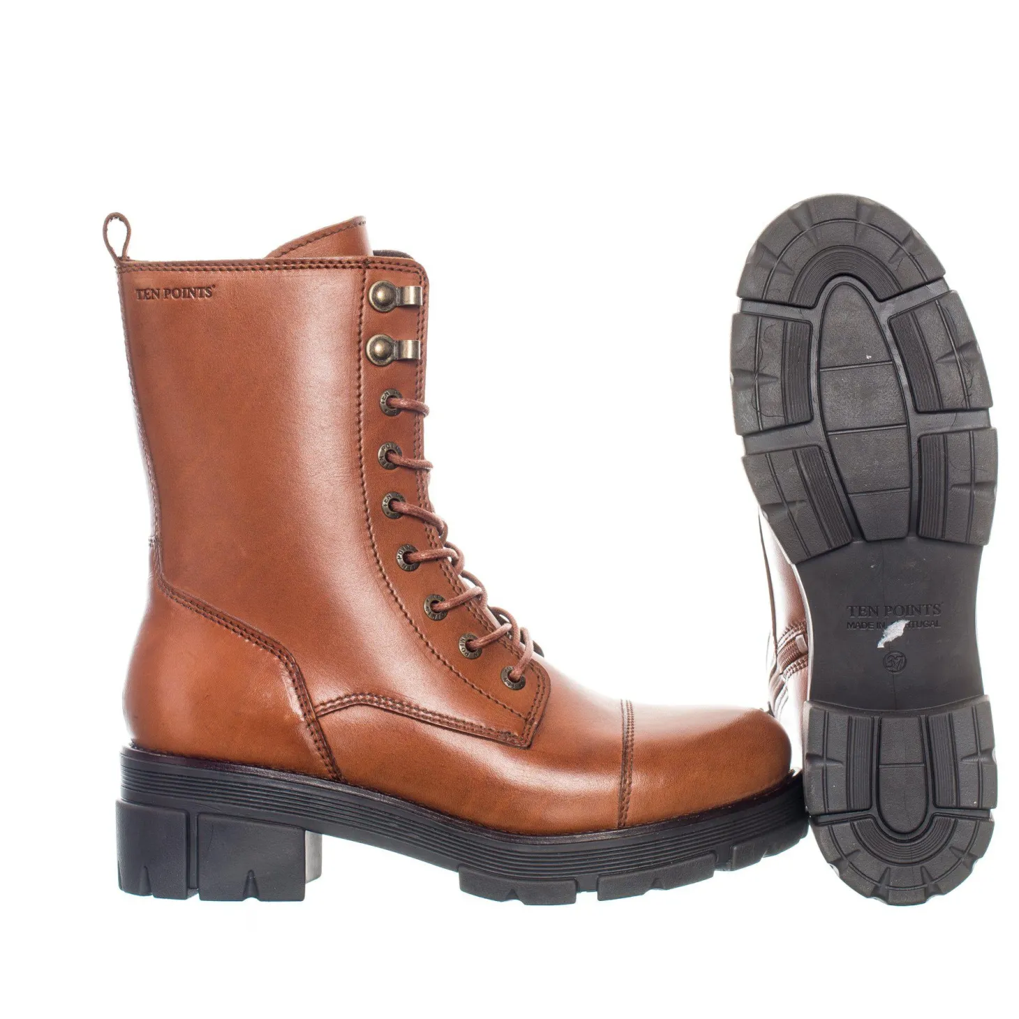 Cecilia Laced boots — Cognac