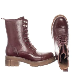 Cecilia Laced boots — Dark red