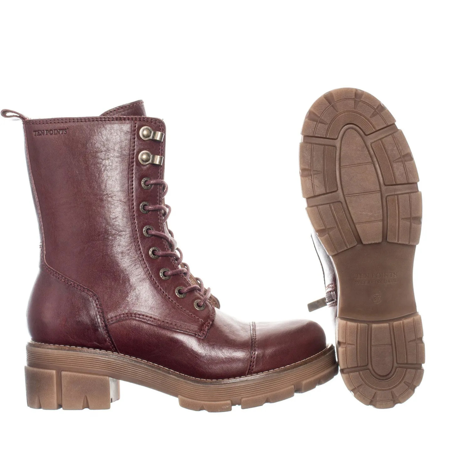 Cecilia Laced boots — Dark red