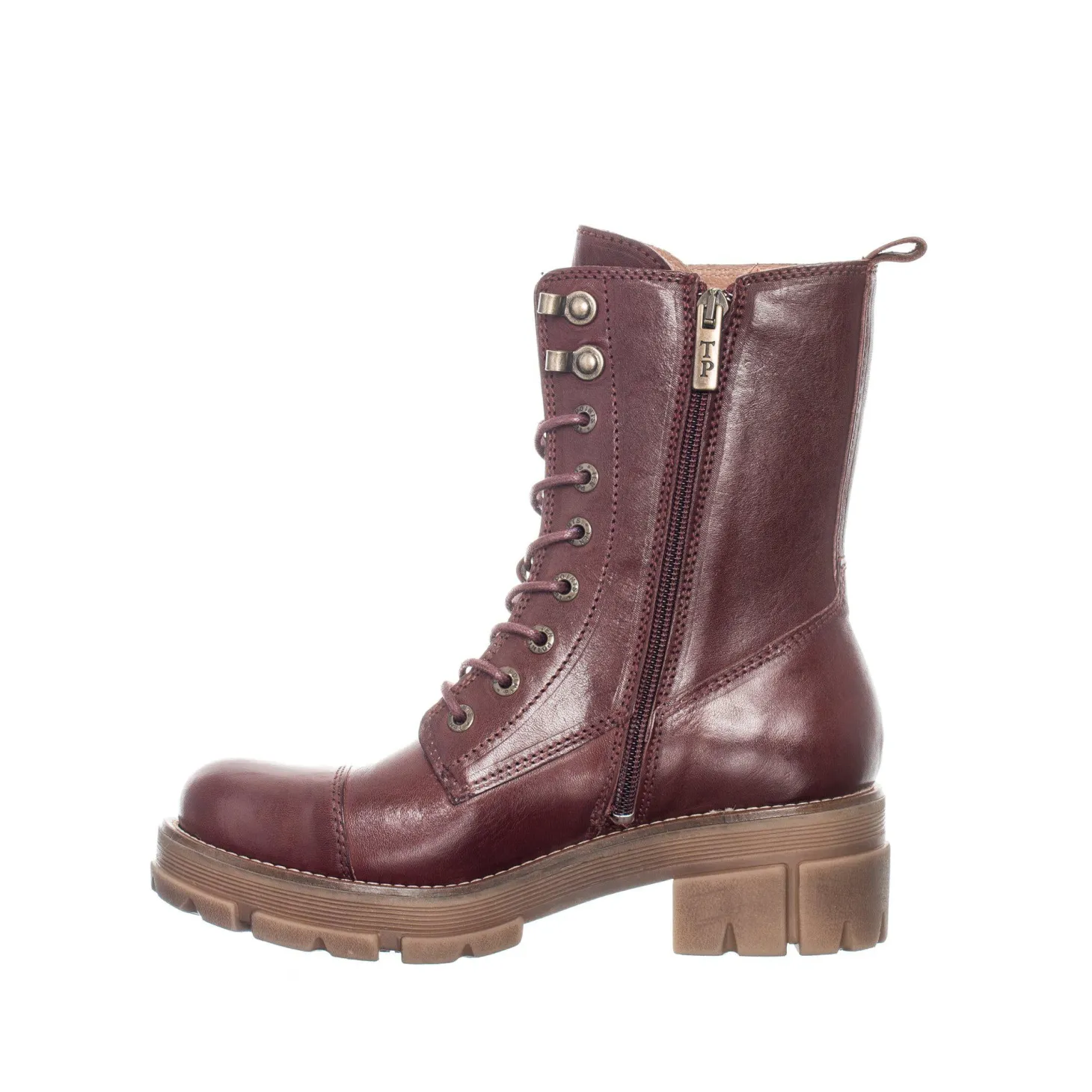 Cecilia Laced boots — Dark red