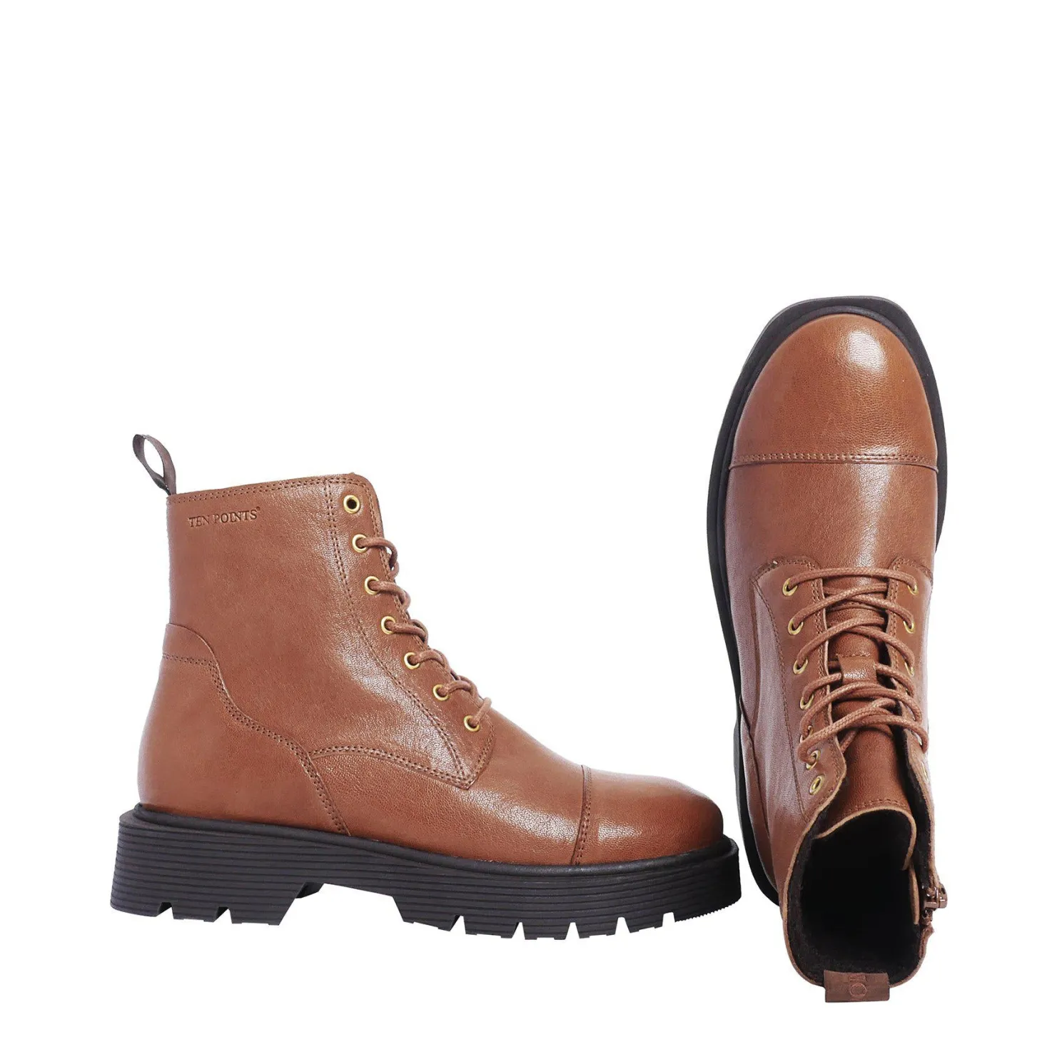 Mimmi Laced boots — Cognac