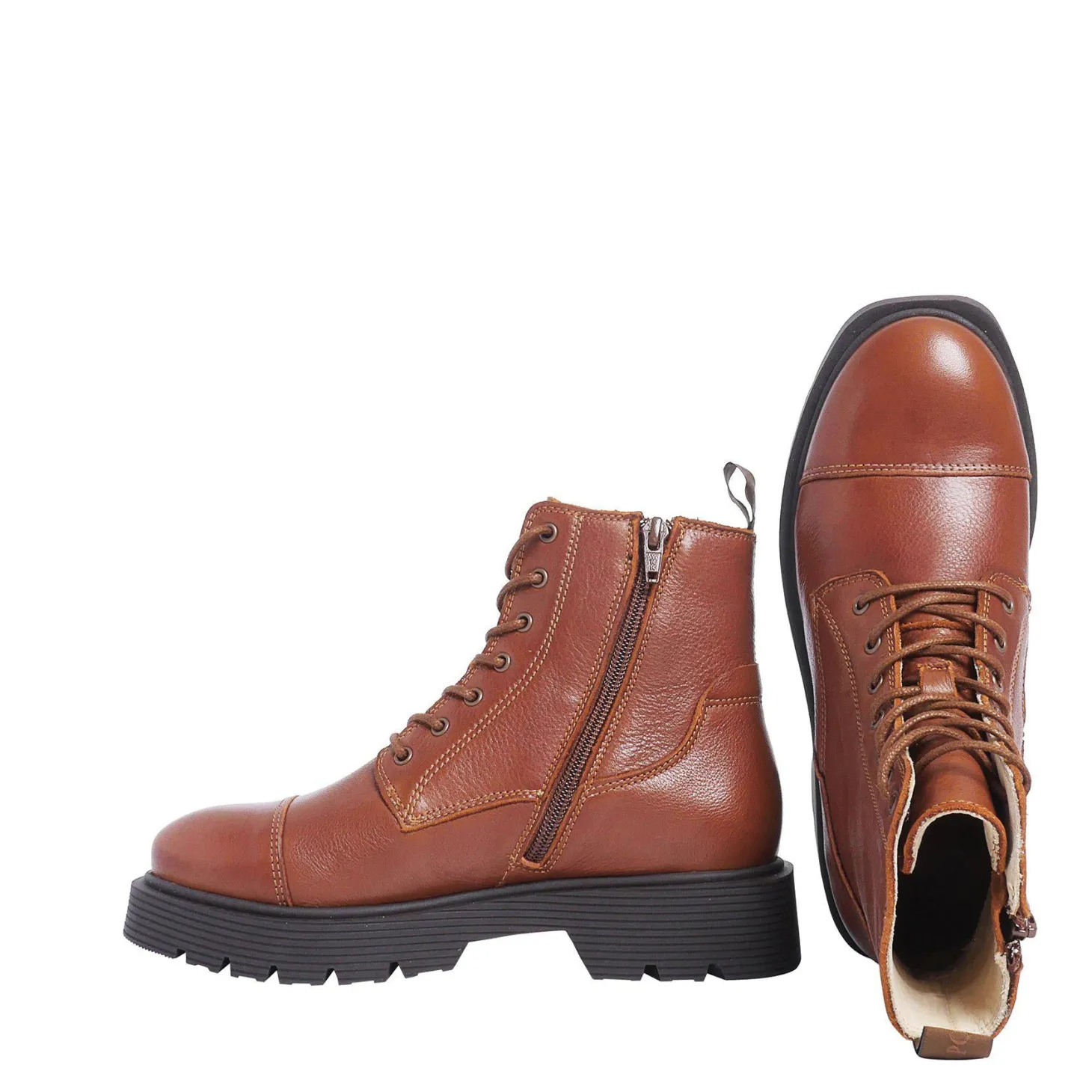 Mimmi Laced boots — Nutbrown