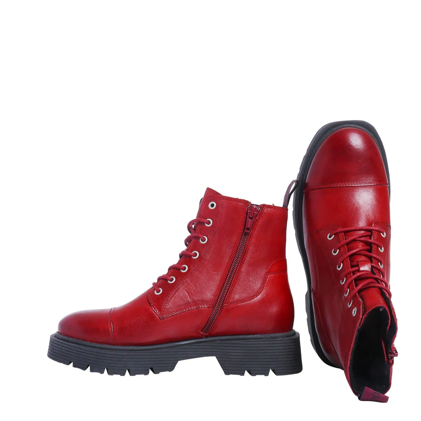Mimmi Laced boots — Red