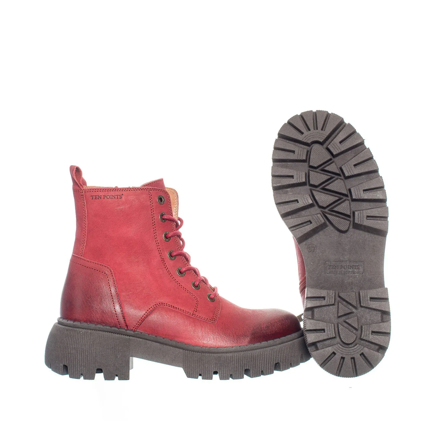 Pandora Chunky Laced boots — Sundried Tomato