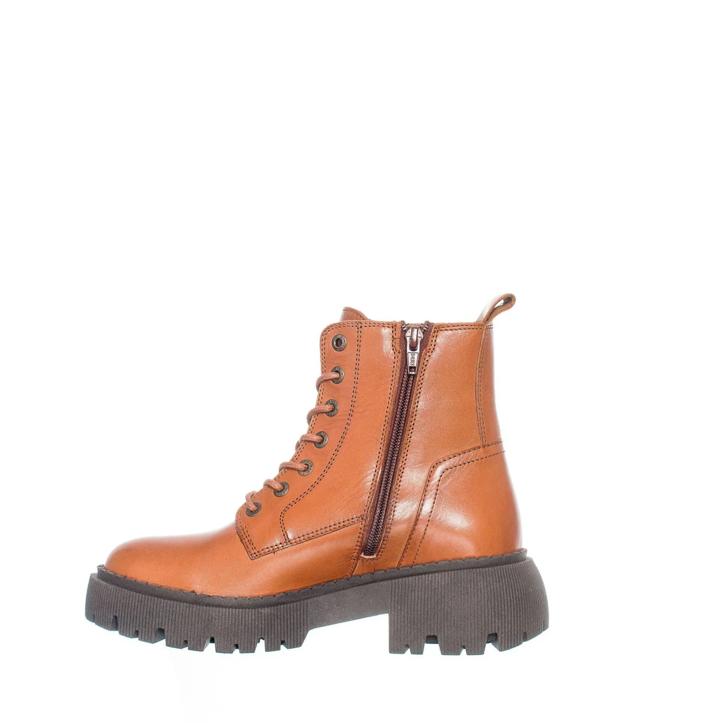 Pandora Chunky Laced boots — Cognac