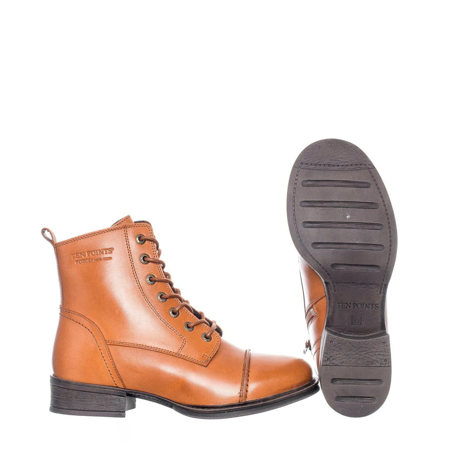 Pandora Laced boots — Cognac