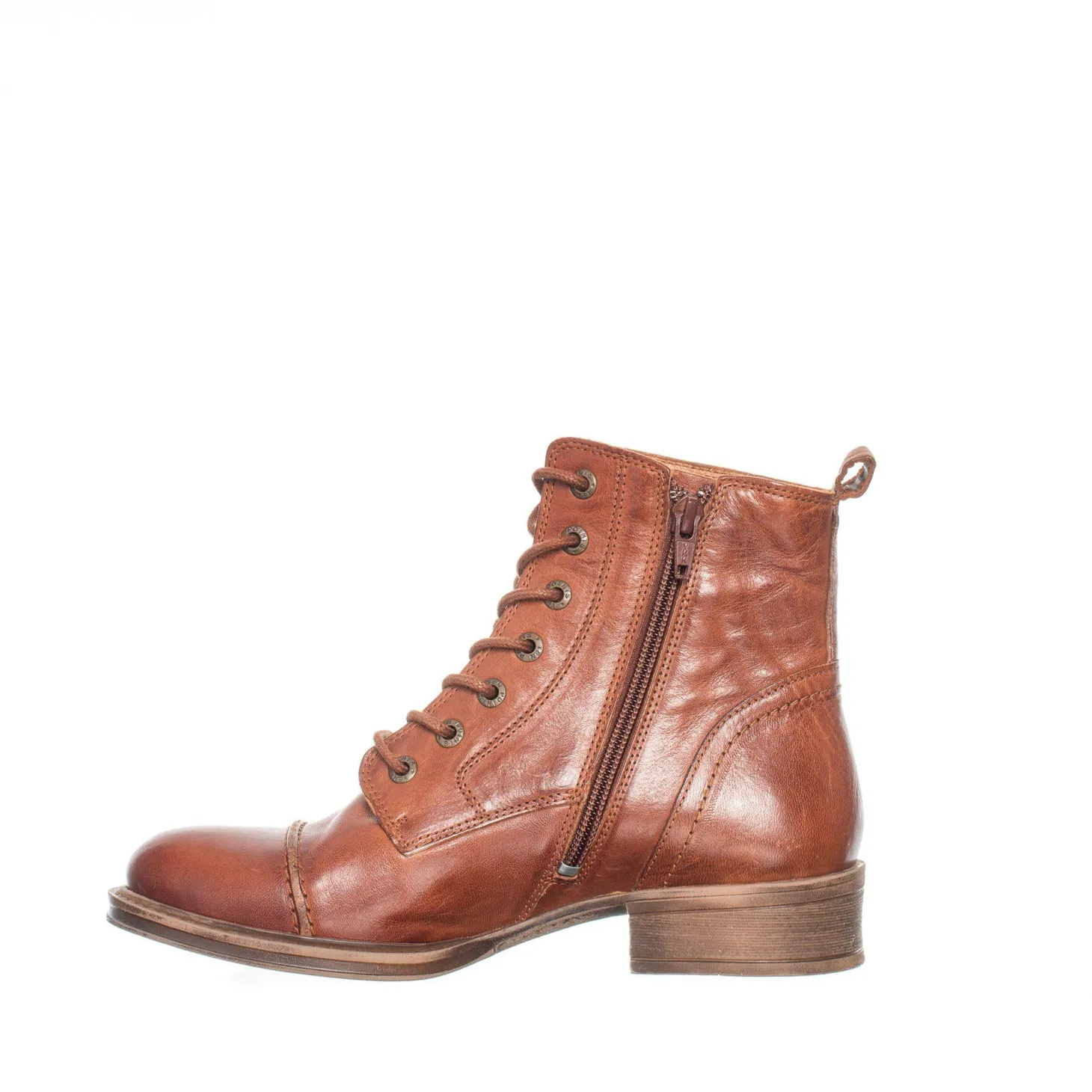 Pandora Laced boots — Cognac