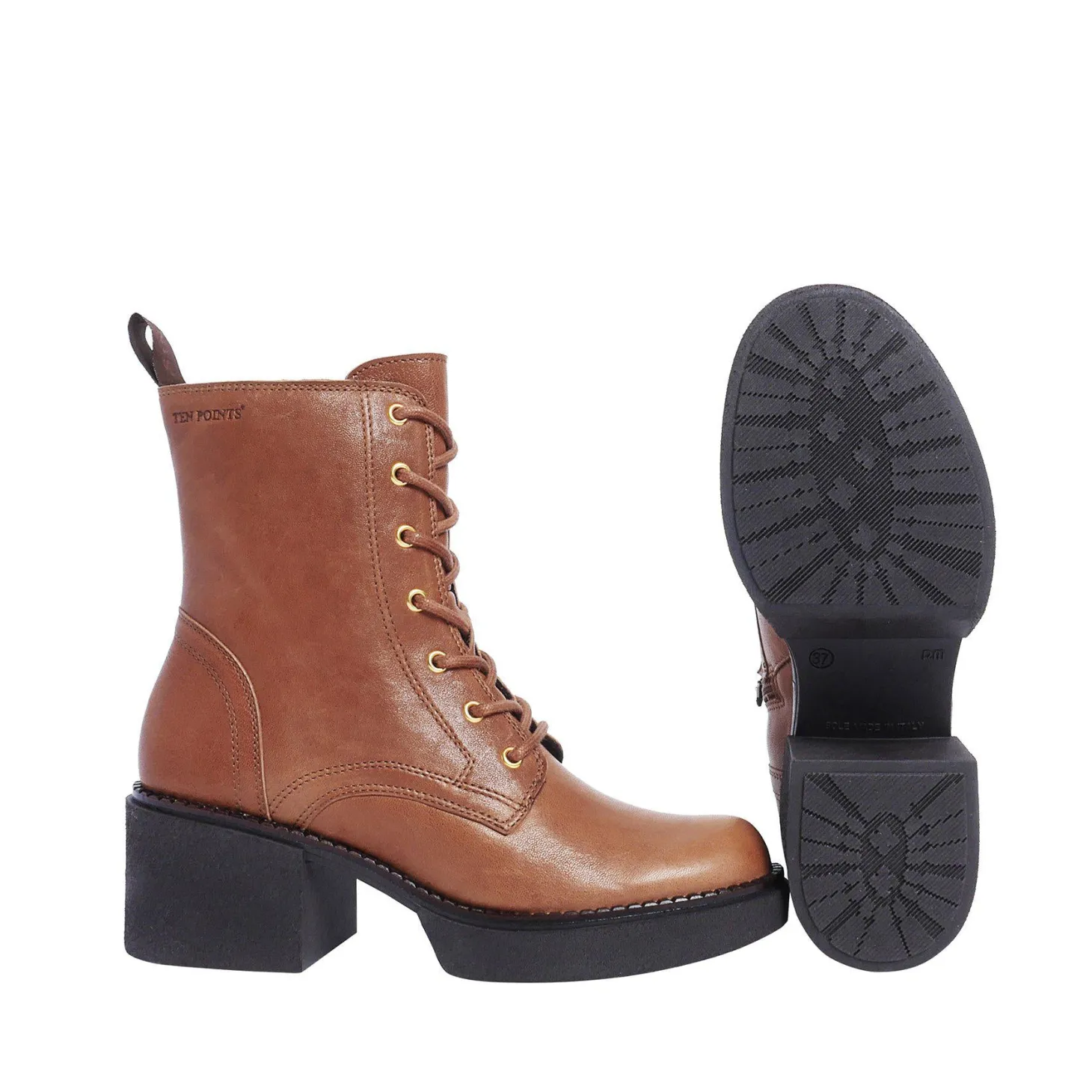 Selma Laced boots — Cognac