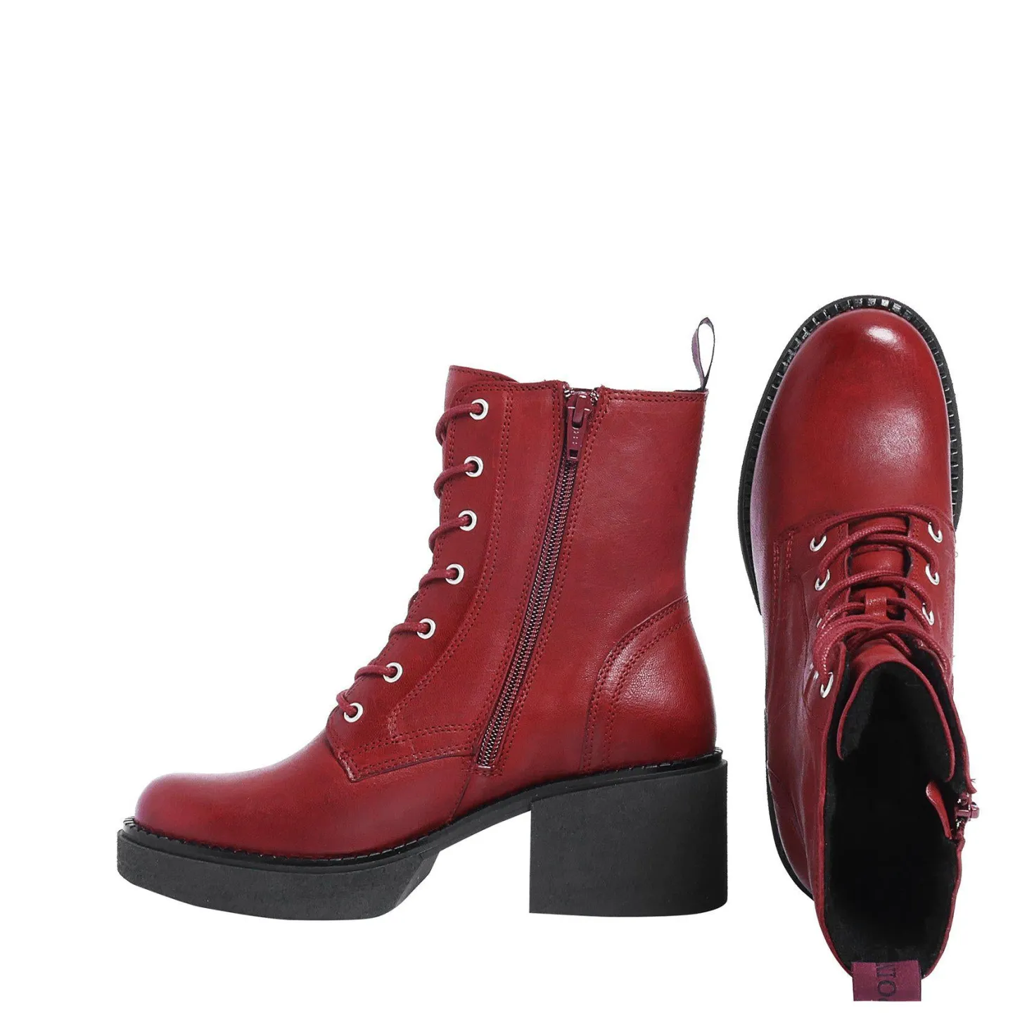 Selma Laced boots — Red